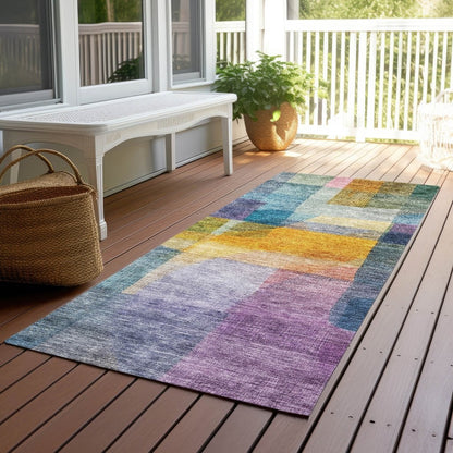 LOOMLAN Rugs Kyra Blue Washable Indoor-Outdoor Rug