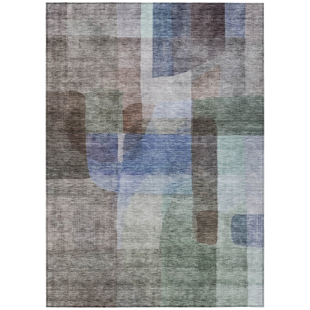 LOOMLAN Rugs Kyra Brown Washable Indoor-Outdoor Rug