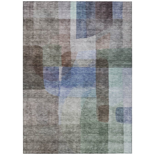 LOOMLAN Rugs Kyra Brown Washable Indoor-Outdoor Rug