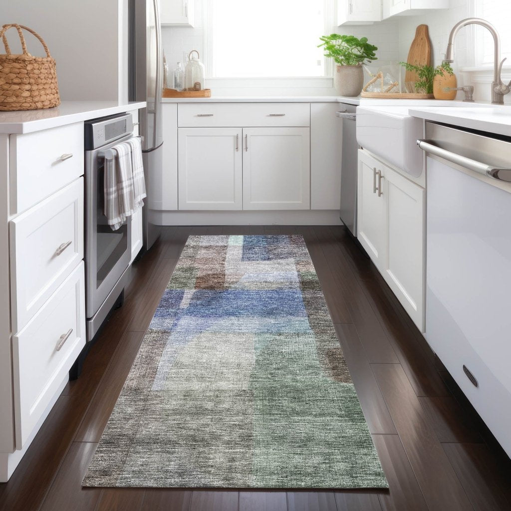 LOOMLAN Rugs Kyra Brown Washable Indoor-Outdoor Rug