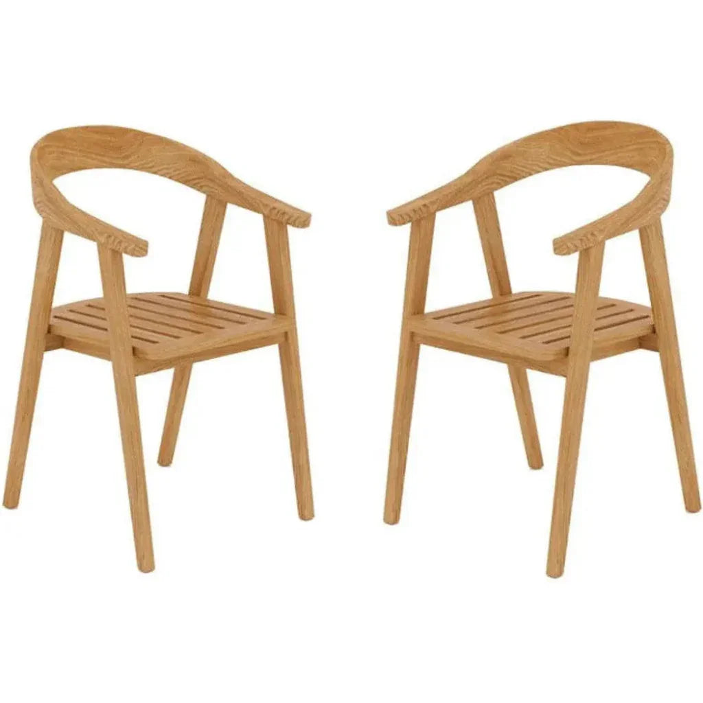 La Costa Teak Barrel Back Outdoor Dining Armchair - LOOMLAN - HiTeak - Outdoor Dining Chairs