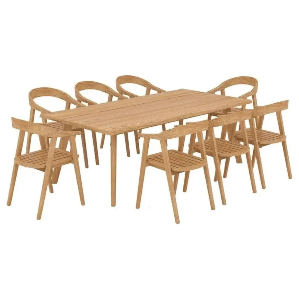 La Costa Teak Barrel Back Outdoor Dining Armchair - LOOMLAN - HiTeak - Outdoor Dining Chairs