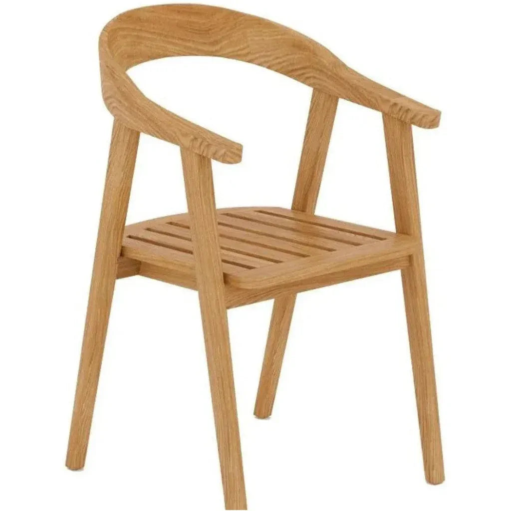 La Costa Teak Barrel Back Outdoor Dining Armchair - LOOMLAN - HiTeak - Outdoor Dining Chairs