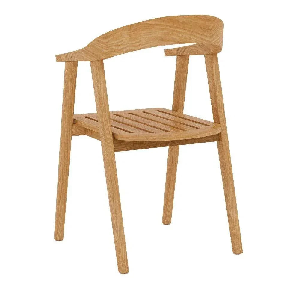 La Costa Teak Barrel Back Outdoor Dining Armchair - LOOMLAN - HiTeak - Outdoor Dining Chairs