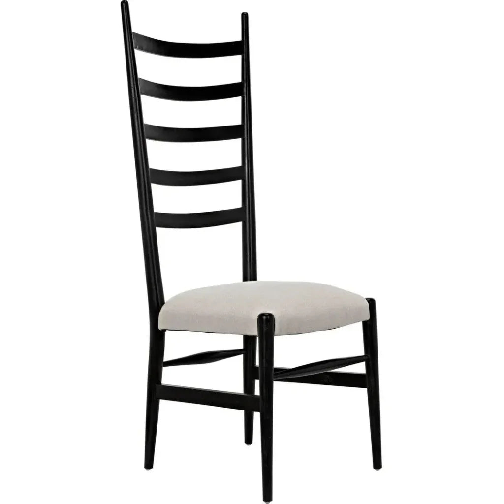 Ladder Wood Black Armless Chair - LOOMLAN - Noir - Accent Chairs