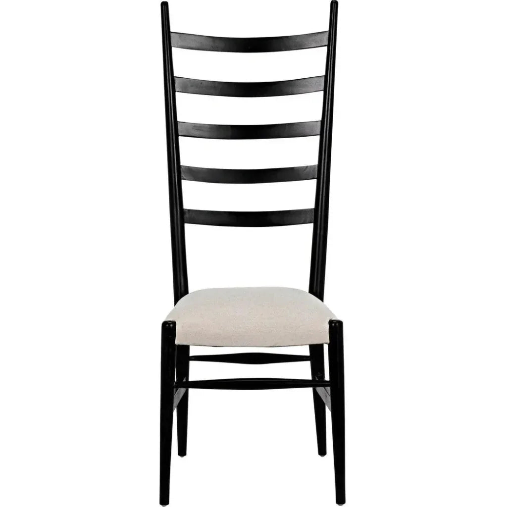 Ladder Wood Black Armless Chair - LOOMLAN - Noir - Accent Chairs