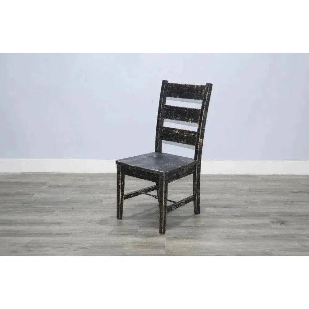 Ladderback Chair Turnbuckle Stretchers Wood Black 2PC - LOOMLAN - Sunny D - Dining Chairs