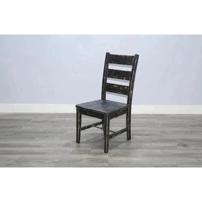 Ladderback Chair Turnbuckle Stretchers Wood Black 2PC - LOOMLAN - Sunny D - Dining Chairs