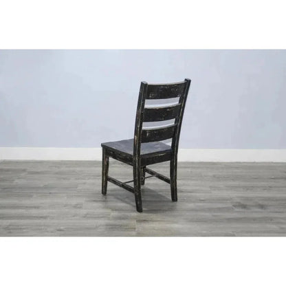 Ladderback Chair Turnbuckle Stretchers Wood Black 2PC - LOOMLAN - Sunny D - Dining Chairs