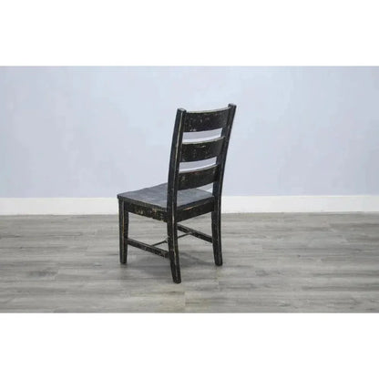 Ladderback Chair Turnbuckle Stretchers Wood Black 2PC - LOOMLAN - Sunny D - Dining Chairs