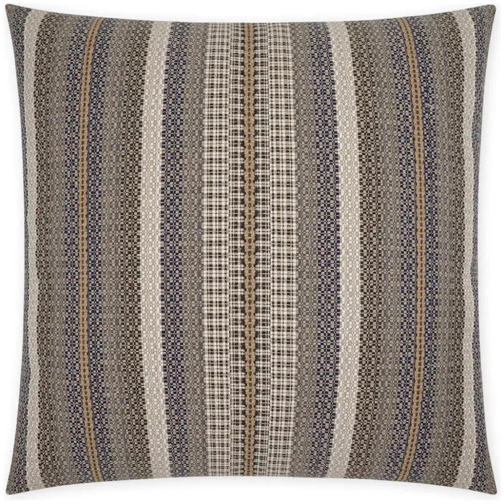Lalam Stripes Blue Tan Taupe Large Throw Pillow Insert - LOOMLAN - D.V. Kap - Throw Pillows