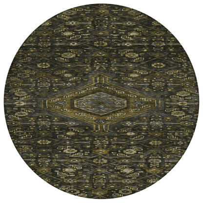 LOOMLAN Rugs Lamoria Gray Washable Indoor-Outdoor Rug