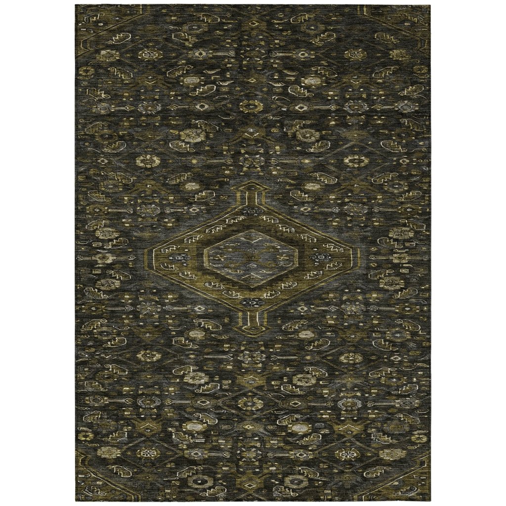LOOMLAN Rugs Lamoria Gray Washable Indoor-Outdoor Rug