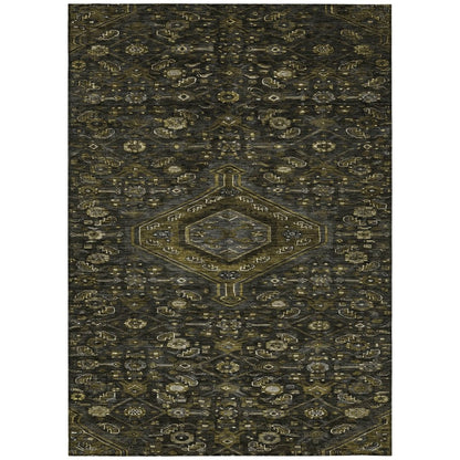 LOOMLAN Rugs Lamoria Gray Washable Indoor-Outdoor Rug