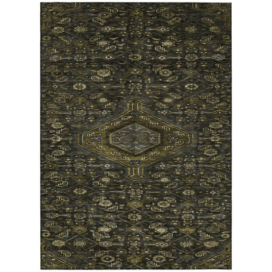 LOOMLAN Rugs Lamoria Gray Washable Indoor-Outdoor Rug