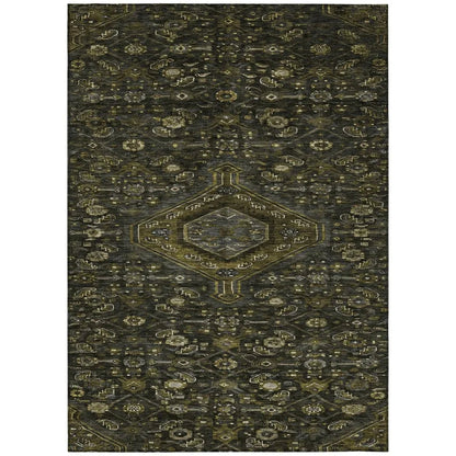 LOOMLAN Rugs Lamoria Gray Washable Indoor-Outdoor Rug
