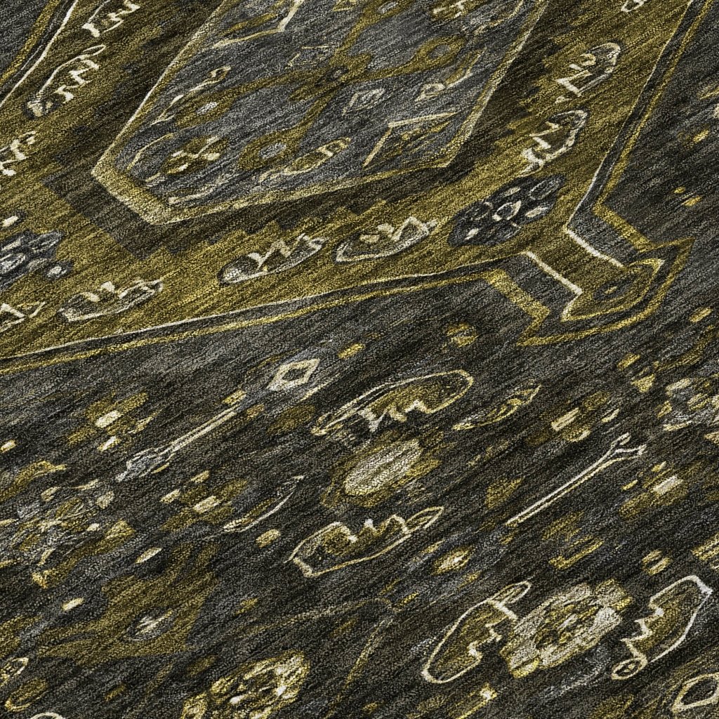 LOOMLAN Rugs Lamoria Gray Washable Indoor-Outdoor Rug