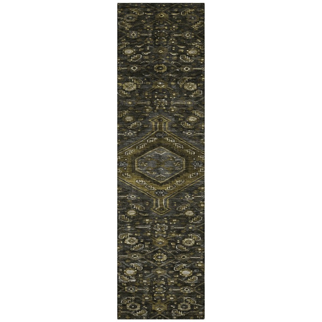 LOOMLAN Rugs Lamoria Gray Washable Indoor-Outdoor Rug