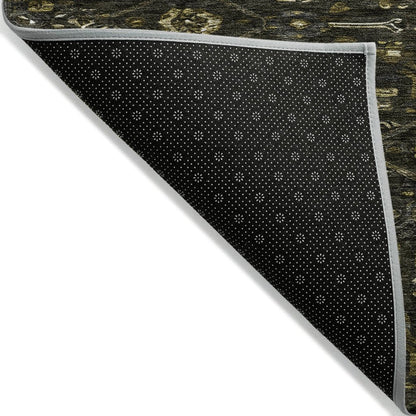 LOOMLAN Rugs Lamoria Gray Washable Indoor-Outdoor Rug