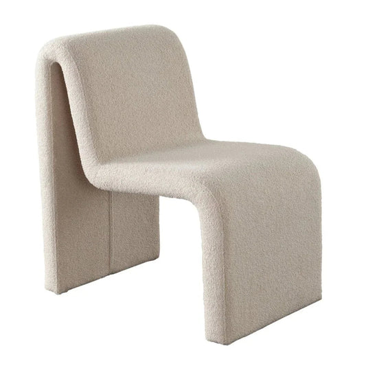 Diamond Sofa Lana Camel Looped Shearling Fabric Dining Chair