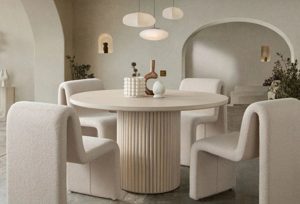 Lana Camel Looped Shearling Fabric Dining Chair - LOOMLAN - Diamond Sofa - Dining Chairs