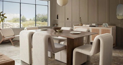 Lana Camel Looped Shearling Fabric Dining Chair - LOOMLAN - Diamond Sofa - Dining Chairs