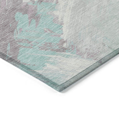LOOMLAN Rugs Lanariyah Blue Washable Indoor-Outdoor Rug