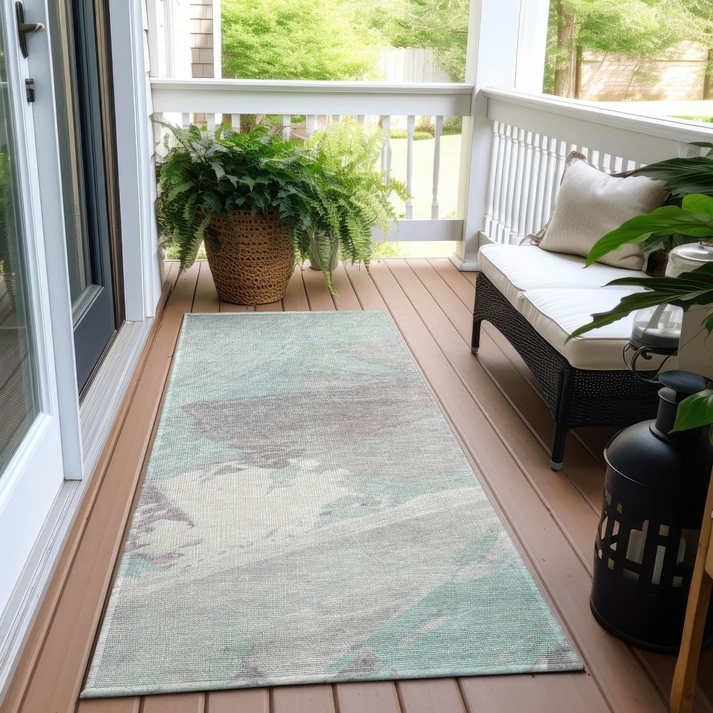 LOOMLAN Rugs Lanariyah Blue Washable Indoor-Outdoor Rug