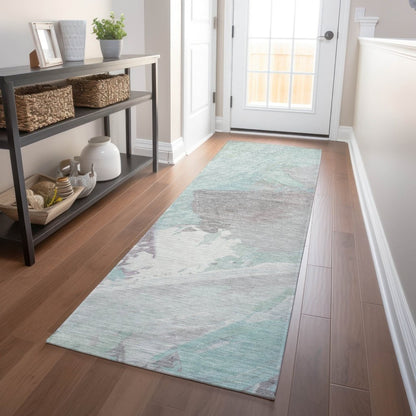 LOOMLAN Rugs Lanariyah Blue Washable Indoor-Outdoor Rug