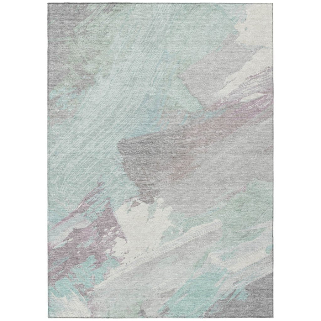 LOOMLAN Rugs Lanariyah Blue Washable Indoor-Outdoor Rug