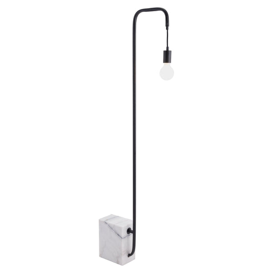 Lancia Floor Lamp Black - Sideboards and Things Brand_Zuo Modern, Color_Black, Depth_0-10, Finish_Powder Coated, Height_50-60, Materials_Metal, Materials_Stone, Metal Type_Steel, Product Type_Floor Lamp, Stone Type_Marble, Width_10-20