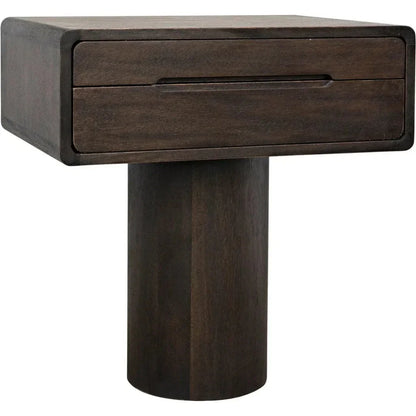 Noir Langford Rectangle Wood Side Table