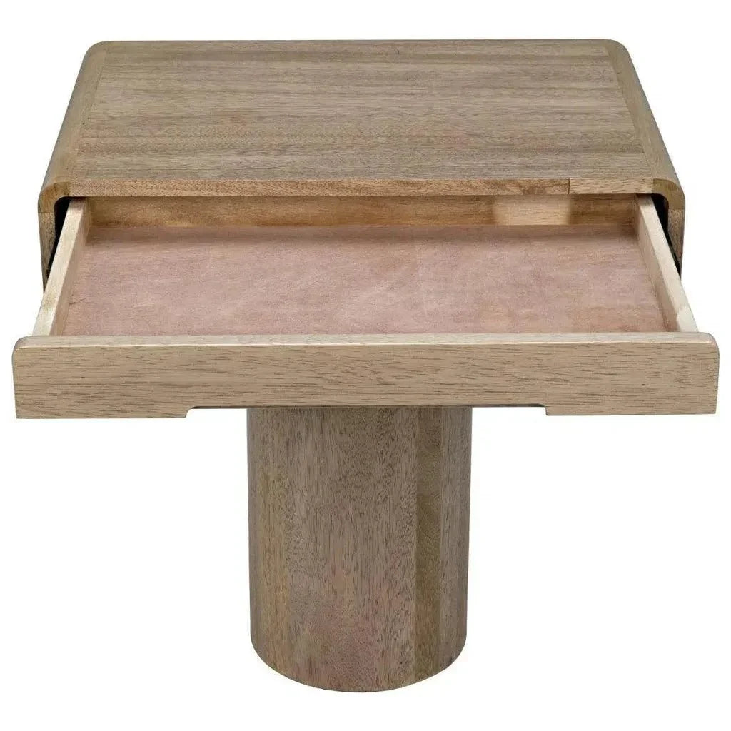 Noir Langford Rectangle Wood Side Table