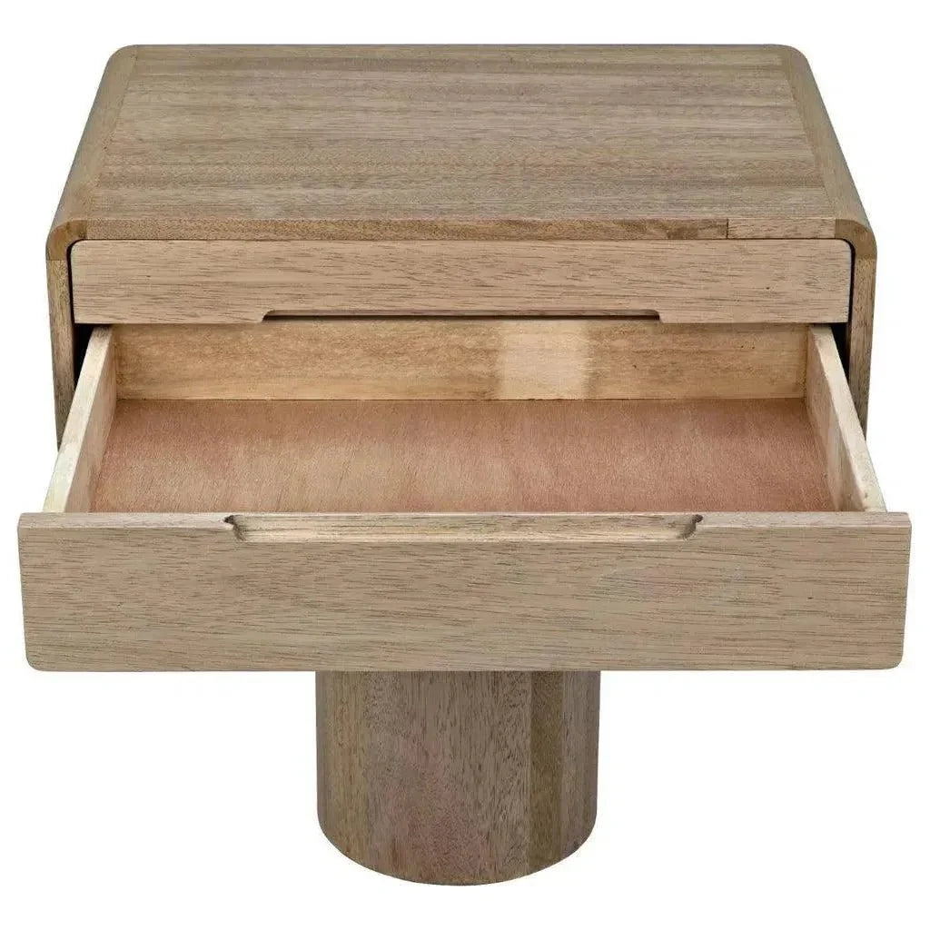 Noir Langford Rectangle Wood Side Table
