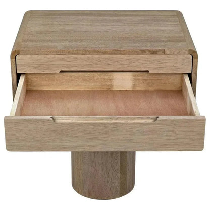 Noir Langford Rectangle Wood Side Table