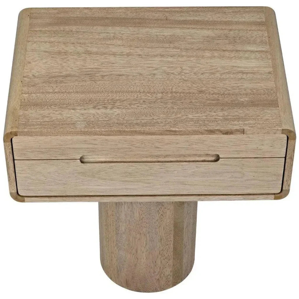 Noir Langford Rectangle Wood Side Table