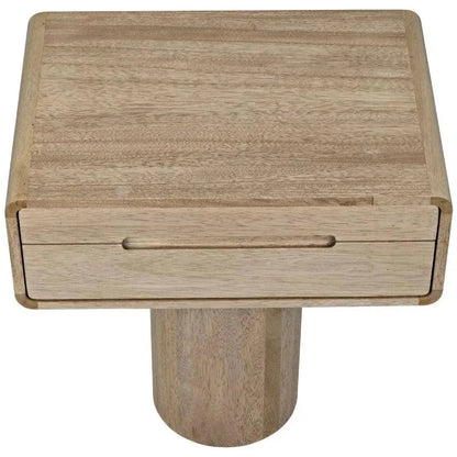 Noir Langford Rectangle Wood Side Table