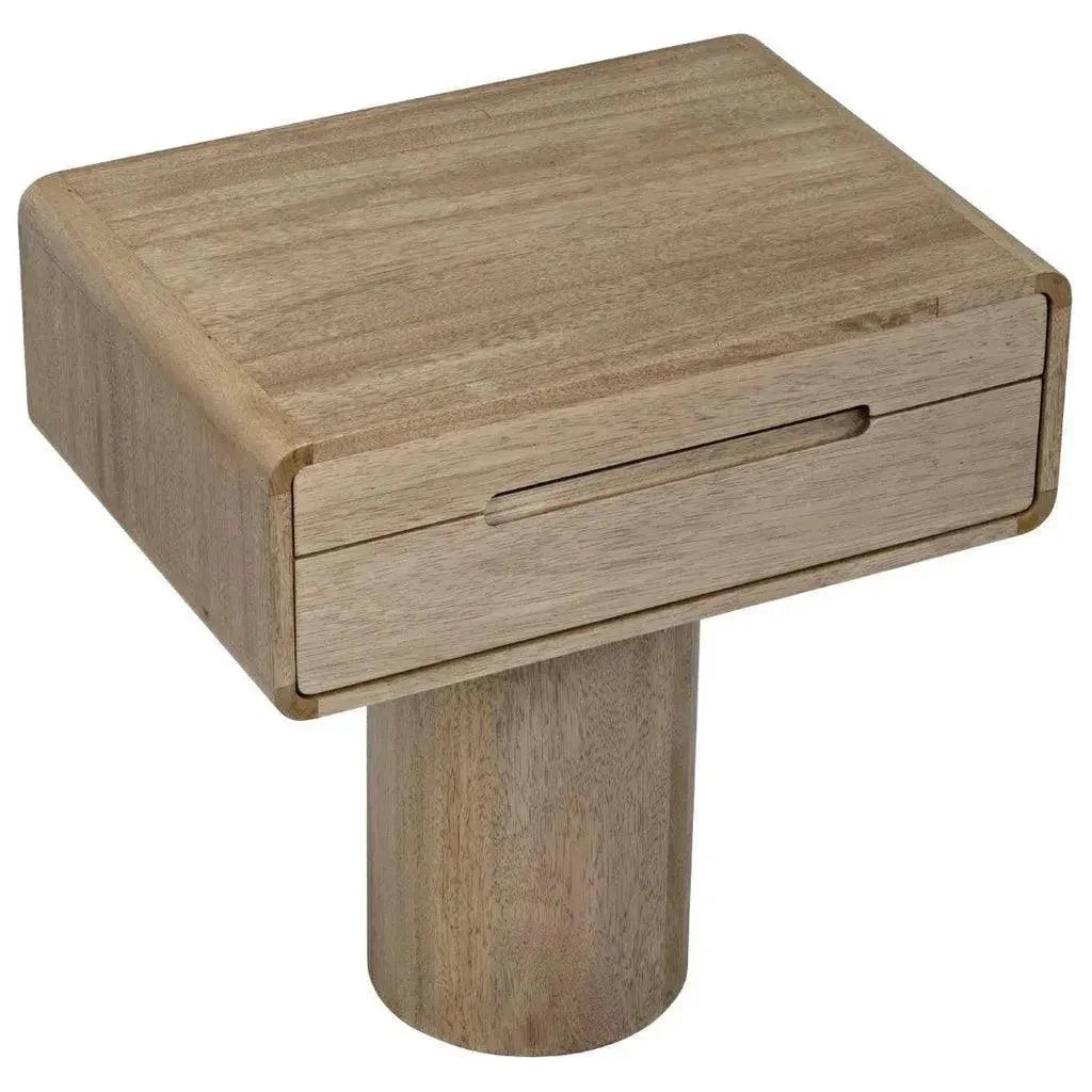 Noir Langford Rectangle Wood Side Table