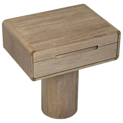 Noir Langford Rectangle Wood Side Table