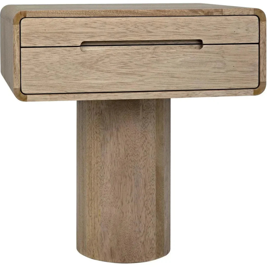 Noir Langford Rectangle Wood Side Table