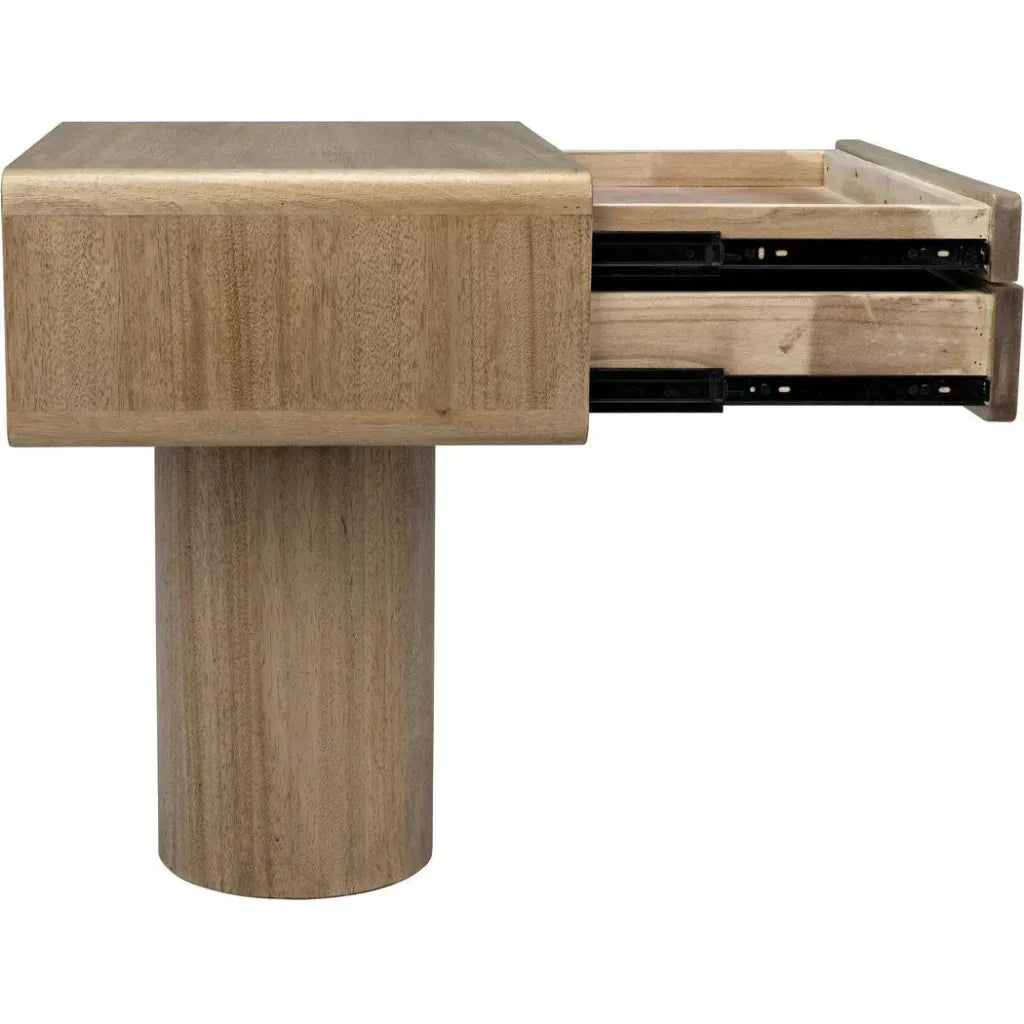 Noir Langford Rectangle Wood Side Table