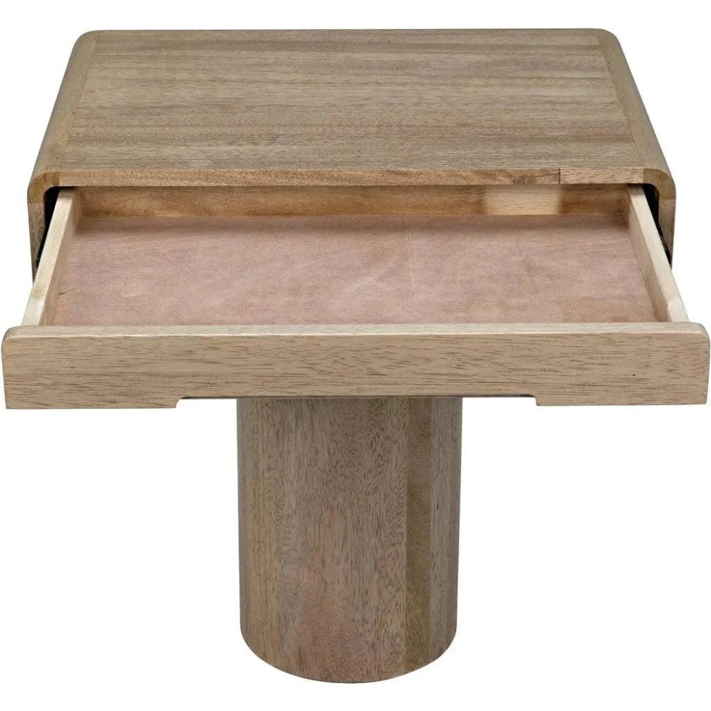 Noir Langford Rectangle Wood Side Table