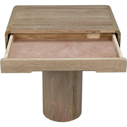 Noir Langford Rectangle Wood Side Table