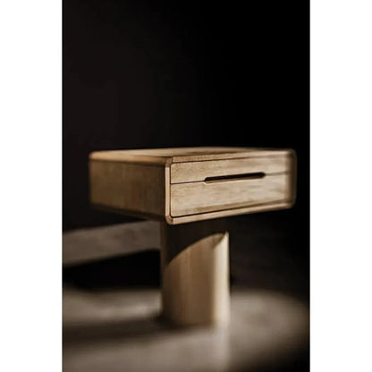 Noir Langford Rectangle Wood Side Table