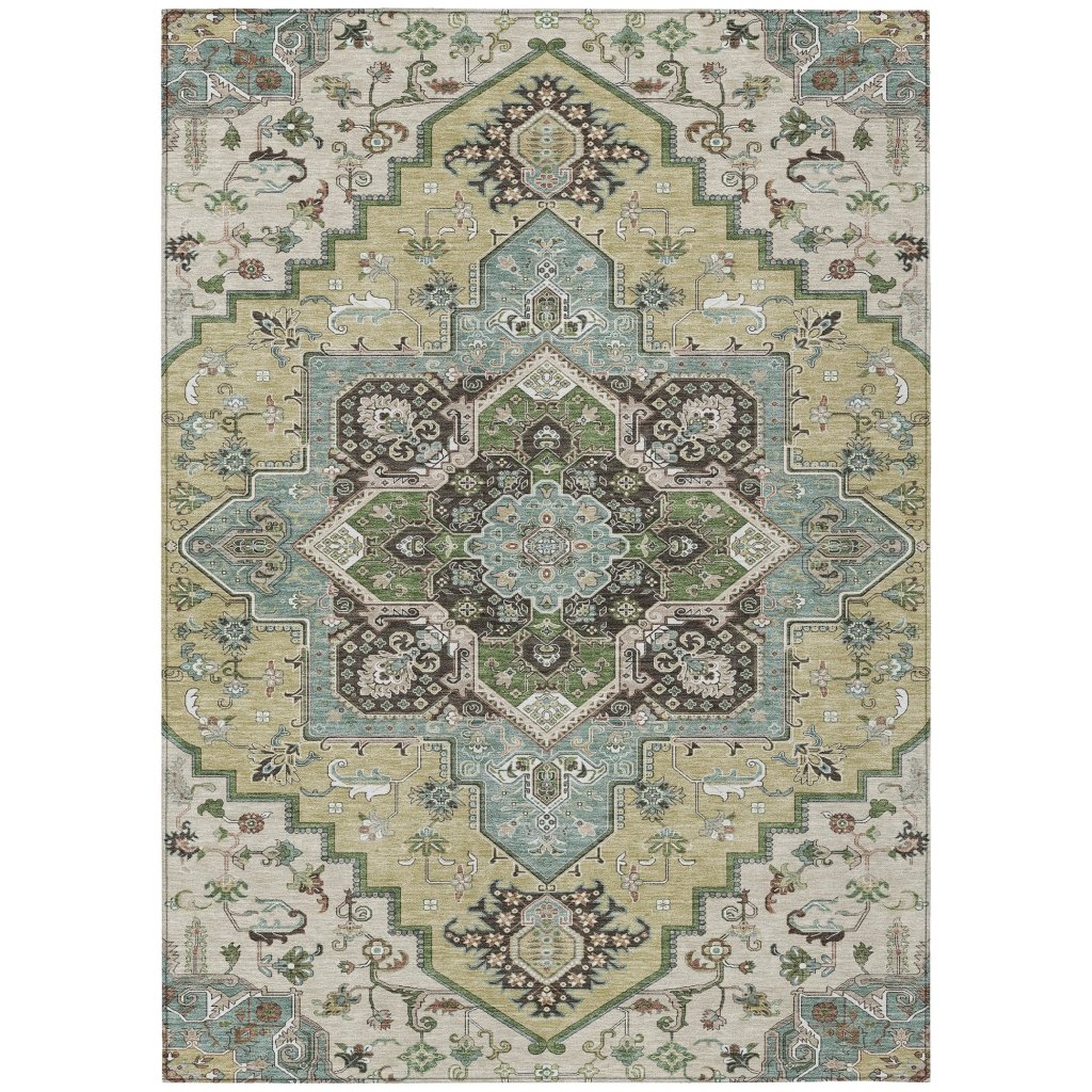 LOOMLAN Rugs Lani Beige Washable Indoor-Outdoor Rug