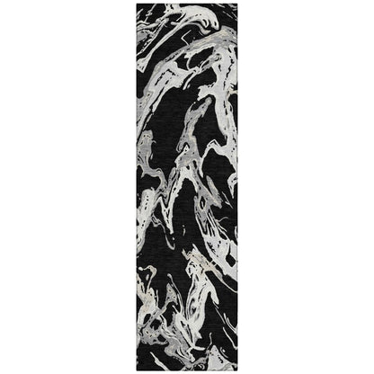 LOOMLAN Rugs Lani Black Washable Indoor-Outdoor Rug