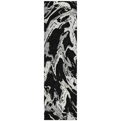 LOOMLAN Rugs Lani Black Washable Indoor-Outdoor Rug