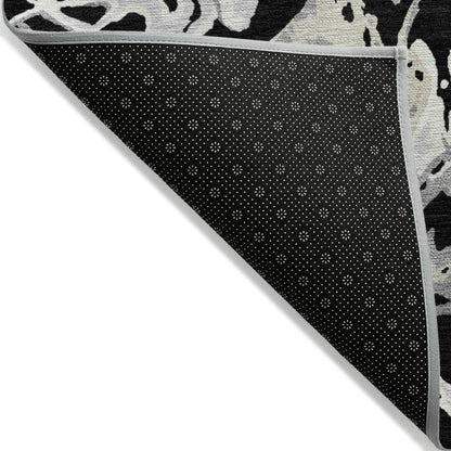 LOOMLAN Rugs Lani Black Washable Indoor-Outdoor Rug