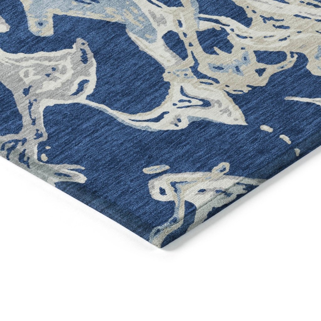 LOOMLAN Rugs Lani Blue Washable Indoor-Outdoor Rug