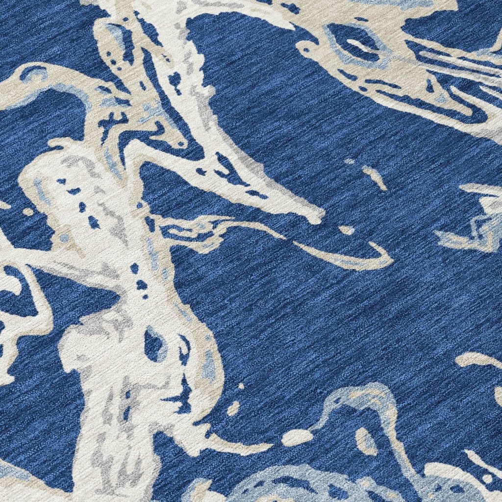 LOOMLAN Rugs Lani Blue Washable Indoor-Outdoor Rug